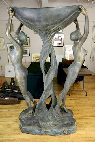 LARGE BRONZE FOUNTAINLarge bronze