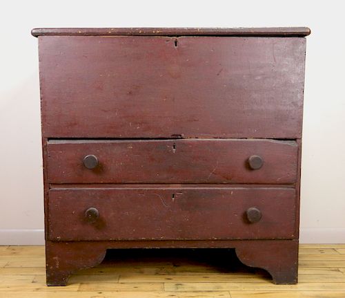 19TH C. AMERICAN PAINTED MULE CHEST19th