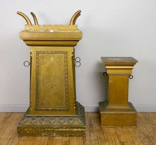 2 ODD FELLOWS CEREMONIAL PEDESTALS2 38403d