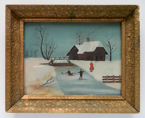 19TH C AMERICAN SCHOOL OIL19th 38409a