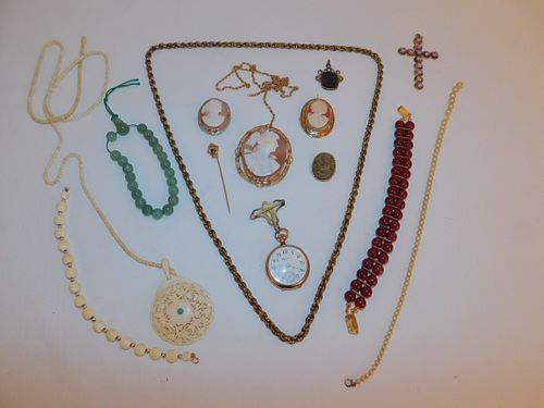 VICTORIAN GOLD & COSTUME JEWELRY LOTLot