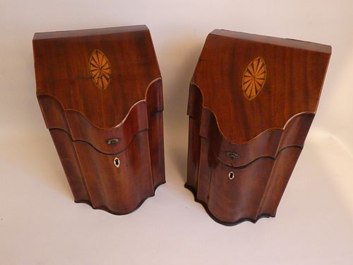 PAIR 18TH C. KNIFE BOXESPair of