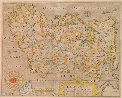 17TH C. MAP OF IRELAND17th c. Map