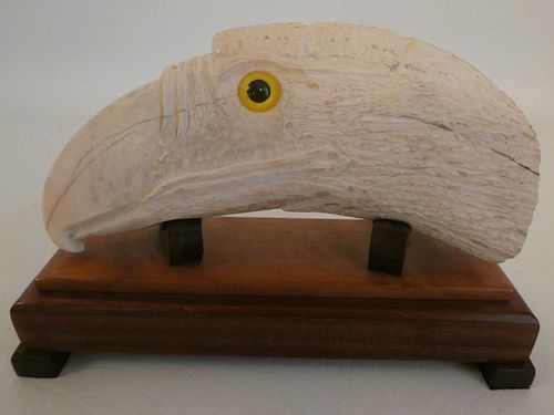EAGLE HEAD WHALE TOOTHFine antique 38414f