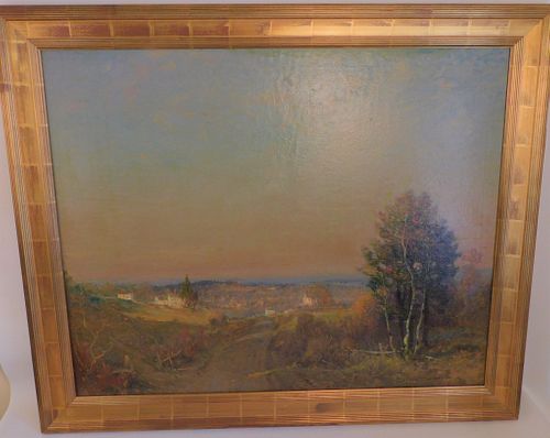 FM LAMB OIL PAINTING OF VILLAGELarge 38415d