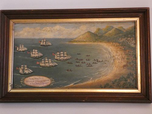 VINTAGE WHALING PAINTING HAWAIIVintage