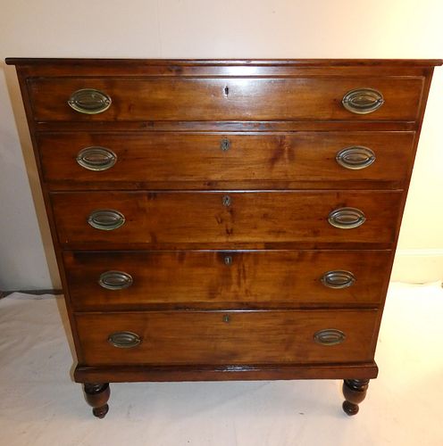 ANTIQUE MAHOGANY TALL CHEST19th