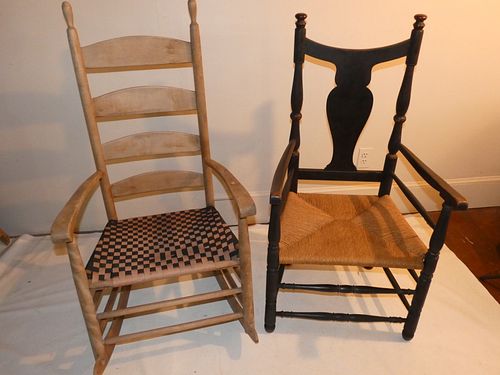 SHAKER CHAIR & PERIOD ARMCHAIR2 chairs: