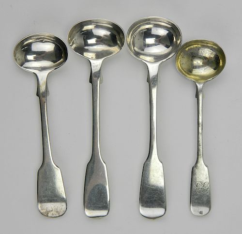 4 ENGLISH SILVER PUDDING SPOONS4 38427c
