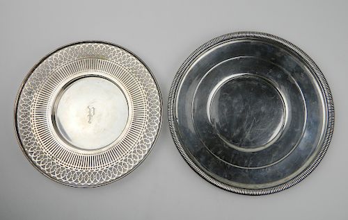 2 STERLING SILVER SERVING TRAYS2 384291