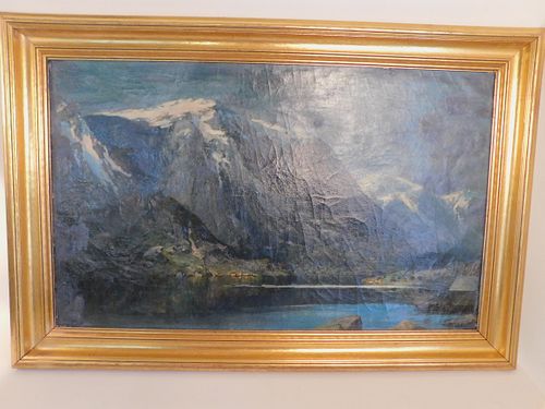 ROBERT KLUTH PAINTING MOUNTAINSOld