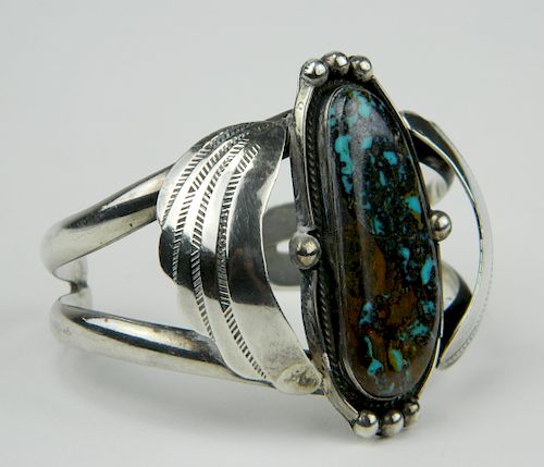 NAVAJO BISBEE STONE CUFF BRACELETNavajo