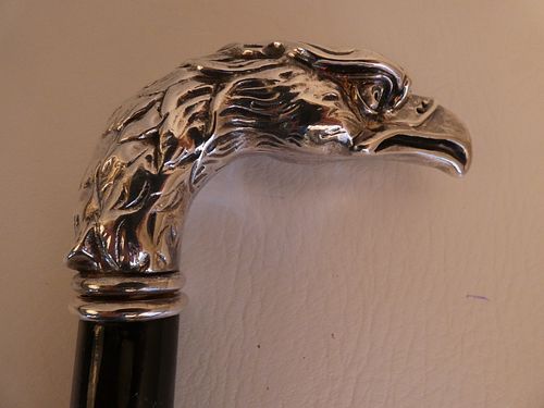 STERLING EAGLE HEAD SWORD CANESterling