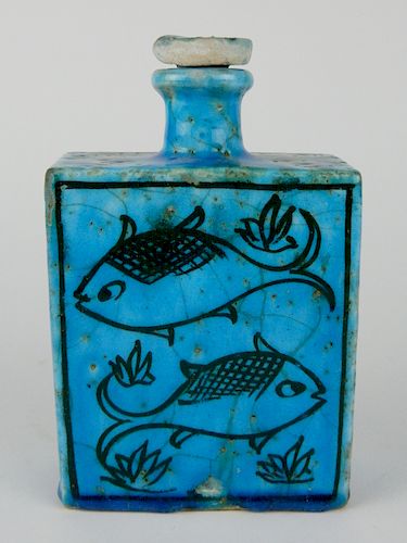 PERSIAN STONEWARE DECORATED BOTTLEPersian 384312