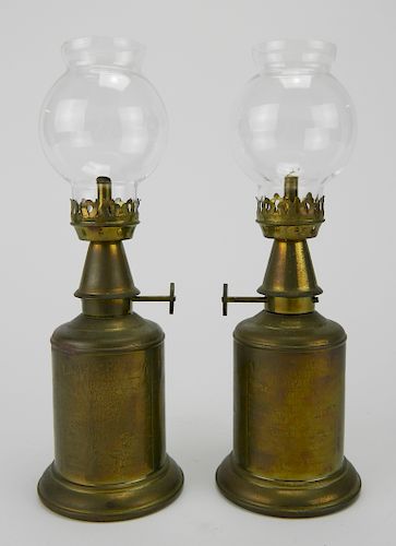 2 FRENCH LAMPE PIGEON OIL LAMPS2 384336