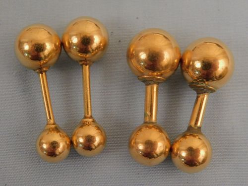 14K GOLD CUFFLINKSA lot of 2 pairs