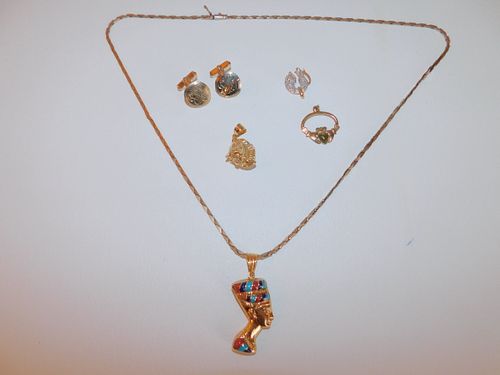 LOT GOLD JEWELRY ITEMSGroup of