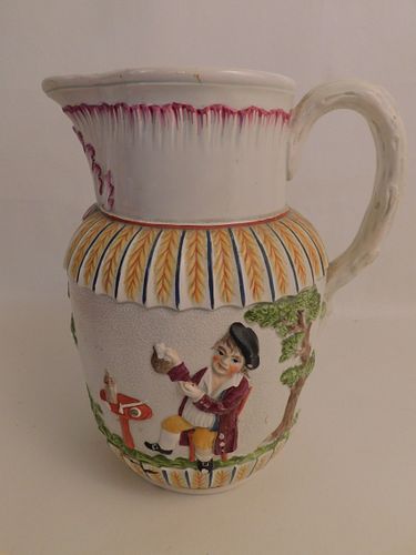 STAFFORDSHIRE PRATTWARE JUG PARSONCirca 3844a6