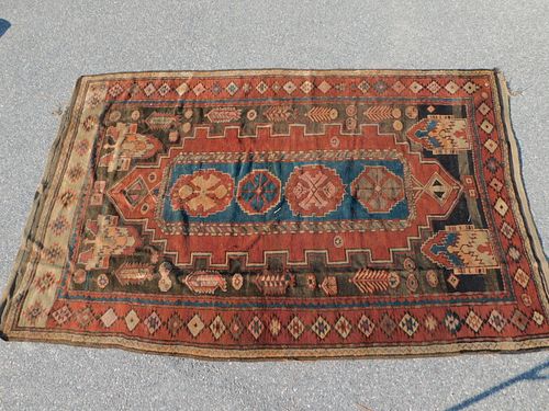 ANTIQUE KURDISH KAZAK RUGAntique