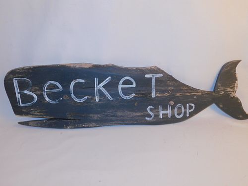 WOOD WHALE SHOP SIGN FROM ALBERT