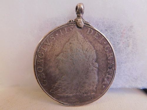 GEORGE II 1757 INDIAN PEACE MEDALAntique 38455d