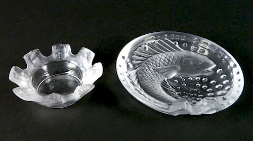 2 LALIQUE GLASS ASHTRAYS2 Lalique 384587