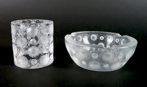 LALIQUE GLASS ASHTRAY AND CIGARETTE 384583