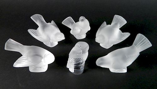 6 LALIQUE GLASS FIGURINES6 Lalique 38458d