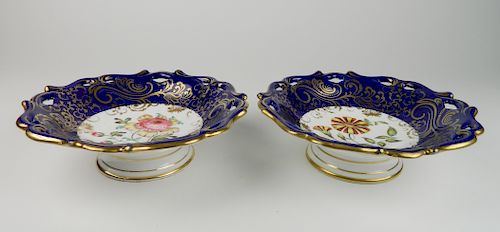 PAIR OF ROCKINGHAM BLEU DE ROI