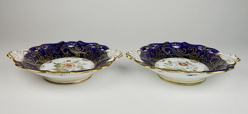 PAIR OF ROCKINGHAM BLEU DE ROI