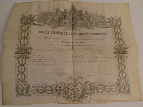 NAPOLEON III SIGNED ORDER 1867Authentic 3845bd