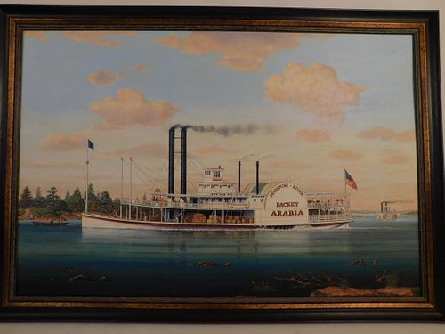 R CARLYLE ARABIA STEAMBOAT PAINTINGVintage 3845e5