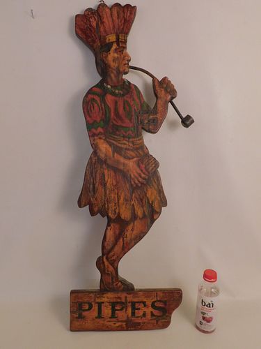 TOBACCO WOOD PAINTED SIGN - INDIANAn