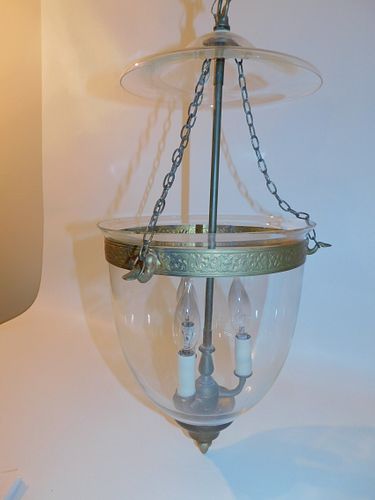 OLD GLASS BELL JAR LAMPOld glass