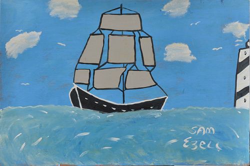 SAM EZELL FOLK ART PAINTING PIRATE 3846d1