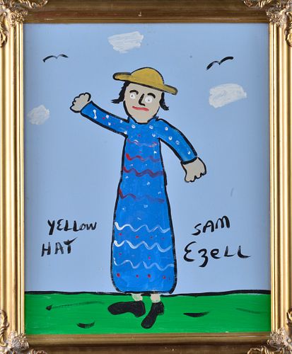 SAM EZELL PAINTING (YELLOW HAT)paint