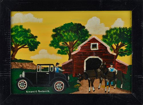 RICHARD ROEBUCK FOLK ART PAINTINGAfrican 3846df