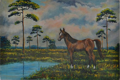 AMERICAN SCHOOL HORSE PAINTINGnot 384713