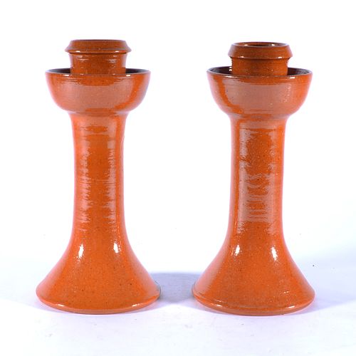 JUGTOWN CANDLE STICK PAIRsigned 38472d