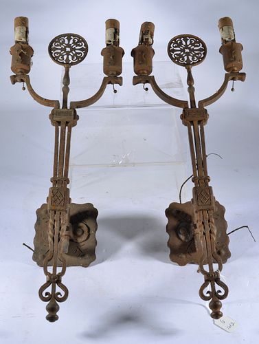 ANTIQUE CAST IRON LIGHTINGwall 38479d