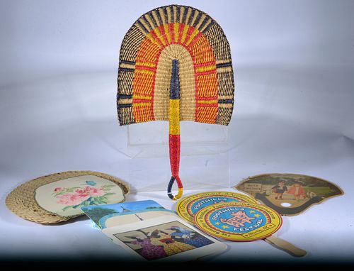 FOLK ART FAN GROUPvarias fans from 3847af