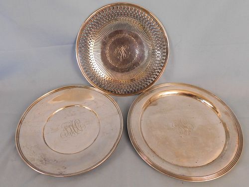 3 STERLING SILVER TRAYS3 sterling silver