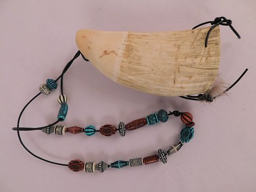 RAW WHALE TOOTH NECKLACEAntique