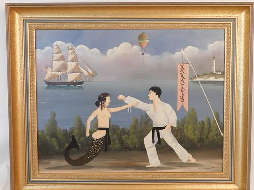 RALPH CAHOON PAINTING MERMAID KARATEVintage 384828