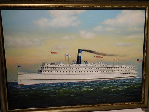 GRAHAM FLIGHT PAINTING SHIP POTOMACVintage 38483d