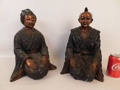 PAIR JAPANESE BRONZE FIGURESPair