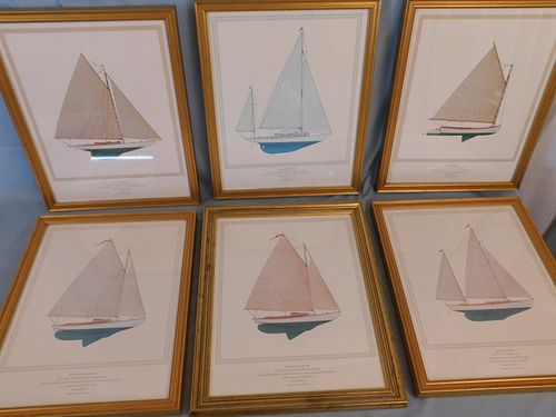 7 VINTAGE SAILBOAT PRINTSLot 7 3848cb