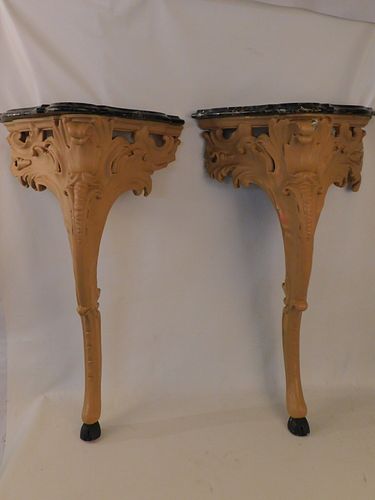 PAIR ANTIQUE HALL TABLES ANIMAL LEGPair