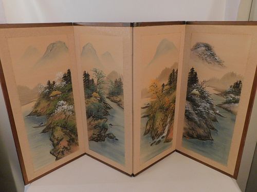 3 FT JAPANESE SCREENVintage painted 384919