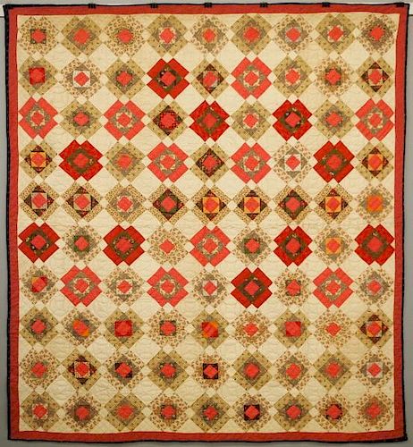 NINE PATCH QUILTA late 19th century 384a00